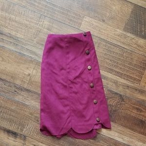 Magenta Suede Skirt